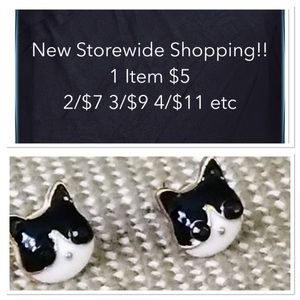 1/$5, 2/7 3/9 4/11 NEW Cat Stud Earrings